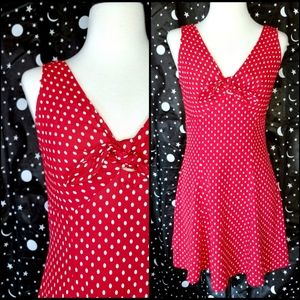 1990s Red Polka Dot Mini Dress